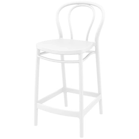 Victor Counter Stool By Siesta In White, Viewed From Angle In Front