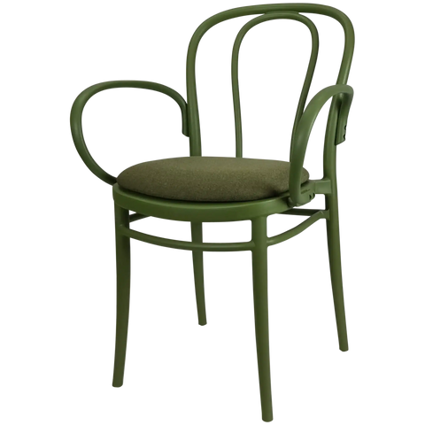 Victor XL Armchair By Siesta In Olive Green With Olive Green Seat Pad, Viewed From Angle