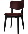 Vinnix Chair With Black Timber Frame And Custom Upholstered Seat And Back, Viewed From Angle In Front