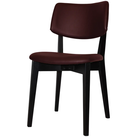 Vinnix Chair With Black Timber Frame And Custom Upholstered Seat And Back, Viewed From Angle In Front