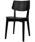 Vinnix Chair With Black Timber Frame And Veneer Seat, Viewed From Angle In Front