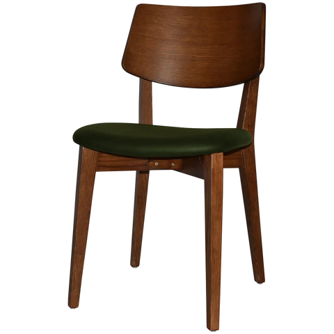 Vinnix Chair With Light Walnut Timber Frame And Custom Upholstered Seat, Viewed From Angle In Front