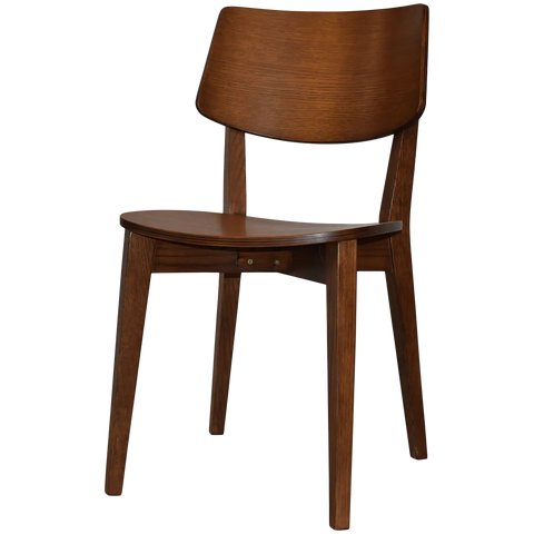 Vinnix Chair With Light Walnut Timber Frame And Veneer Seat, Viewed From Angle In Front