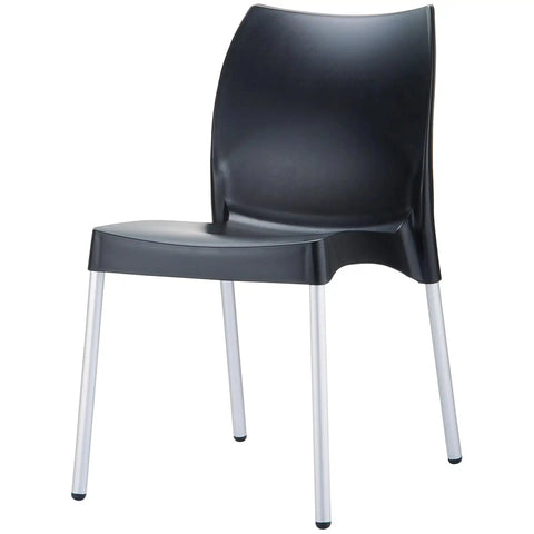 Vita Chair By Siesta In Black, Viewed From Angle In Front