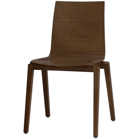 Vogue Side Chair In Walnut, Viewed From Angle In Front