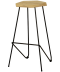 Weston Bar Stool With Natural Seat, Viewed From Angle In Front
