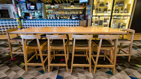 Zolton Counter Stools And Custom Timber Table At The Highlander Hotel