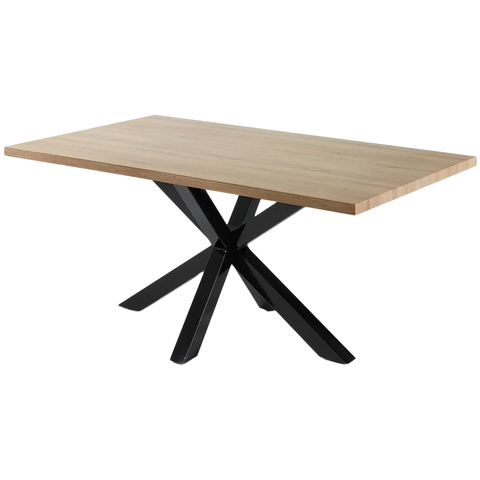 Arya Dining Table 2000x1000 With Black Base, Viewed From Angle In Front