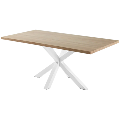 Arya Dining Table 2000x1000 With White Base, Viewed From Angle In Front