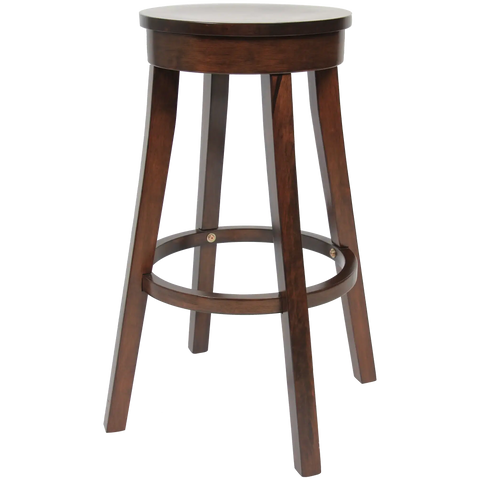 Bono Bar Stool In Walnut, Viewed From Angle In Front