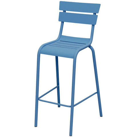 Bordeaux Bar Stool In Blue, Viewed From Angle In Front