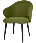 Boss Armchair Metal 4 Leg With Custom Upholstery And Black Legs, Viewed From Front Angle