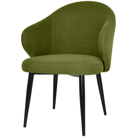 Boss Armchair Metal 4 Leg With Custom Upholstery And Black Legs, Viewed From Front Angle