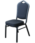 Bradman Chair With Black Fabric Upholstery And Black Frame, Viewed From Angle In Front