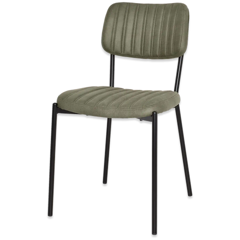 Candice Chair With Pelle Sage Upholstery, Viewed From Angle In Front