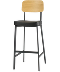 Caprice Bar Stool Natural Backrest, Viewed From Angle In Front