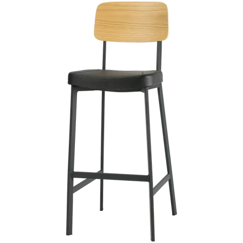 Caprice Bar Stool Natural Backrest, Viewed From Angle In Front