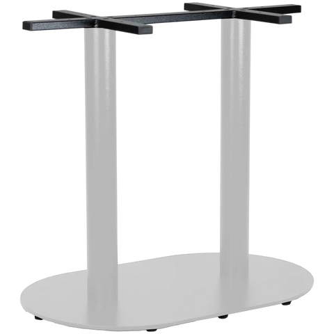 Carlton Cast Iron Twin Table Base In White, Viewed On Angle