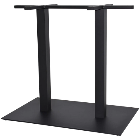 Carlton Rectangle Twin Table Base In Black, Viewed From Angle In Front