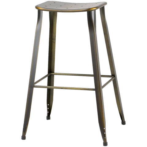 Coleman Bar Stool Distressed Copper, Viewed From Angle In Front