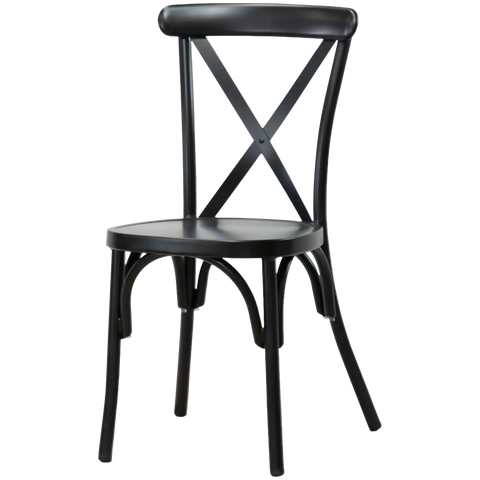 Florence Chair Matt Black, Viewed From Front Angle