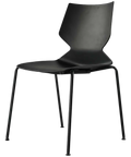 Fly Chair By Claudio Bellini With Black Shell On Black 4 Leg Frame, Viewed From Angle In Front