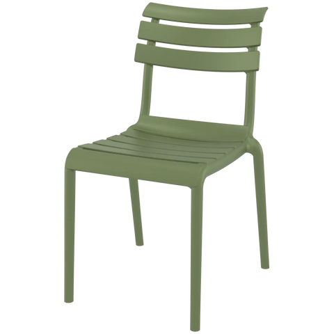 Helen Chair By Siesta In Olive Green, Viewed From Angle In Front