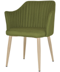Kuji Armchair With Custom Upholstery And Birch Metal 4 Leg Frame, Viewed From Front Angle