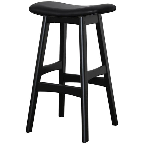 Magnum Counter Stool With Black Vinyl Seat And Black Timber Frame