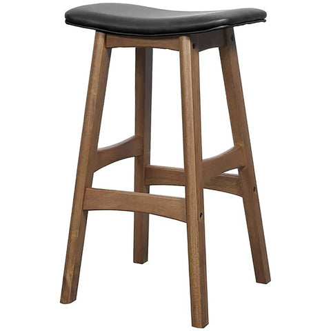 Magnum Counter Stool With Black Vinyl Seat And Light Walnut Timber Frame