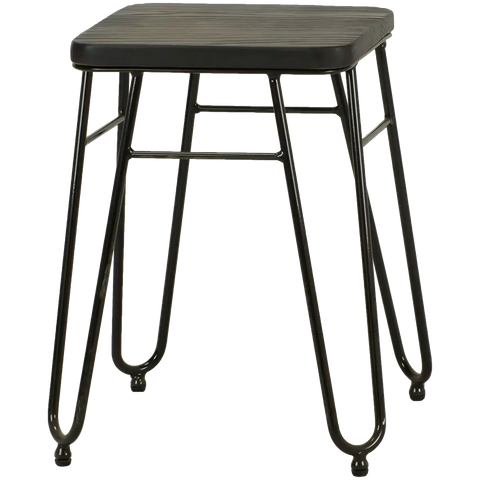 Manhattan Low Stool With Black Seat On Black Frame