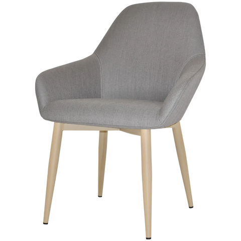 Monte Tub Chair With Birch Metal 4 Leg And Gravity Steel Shell, Viewed From Angle In Front
