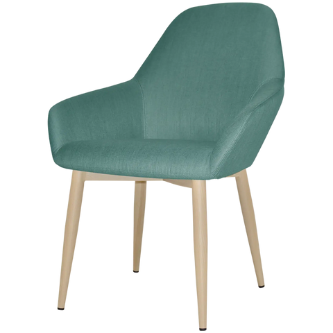 Monte Tub Chair With Birch Metal 4 Leg And Gravity Teal Shell, Viewed From Angle In Front