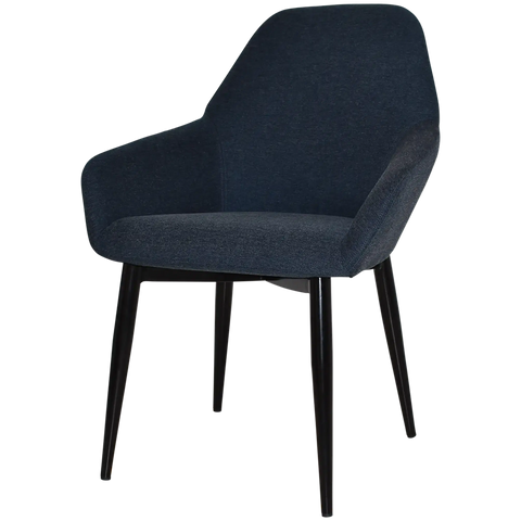 Monte Tub Chair With Black Metal 4 Leg And Gravity Navy Shell, Viewed From Angle In Front