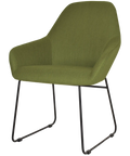 Monte Tub Chair With Custom Upholstery And Black Sled Frame, Viewed From Front Angle
