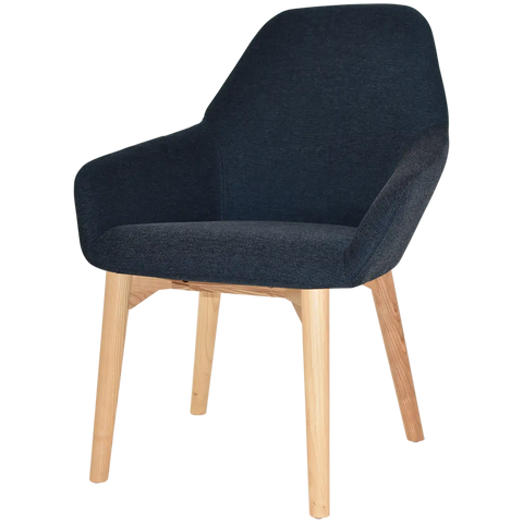 Monte Tub Chair With Natural Timber 4 Leg And Gravity Navy Shell 1, Viewed From Angle In Front