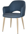 Mulberry Armchair Birch Metal 4 Leg With Gravity Denim Shell, Viewed From Front Angle