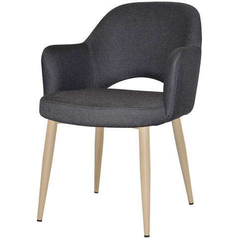 Mulberry Armchair Birch Metal 4 Leg With Gravity Slate Shell, Viewed From Front Angle