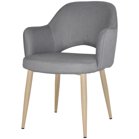 Mulberry Armchair Birch Metal 4 Leg With Gravity Steel Shell, Viewed From Front Angle