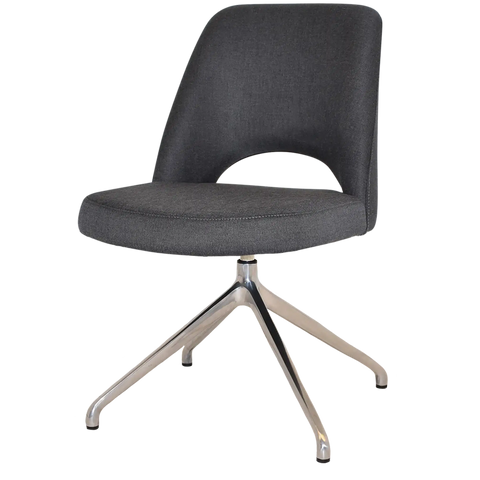 Mulberry Side Chair Aluminium Trestle With Gravity Slate Shell, Viewed From Angle In Front