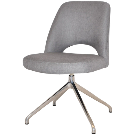 Mulberry Side Chair Aluminium Trestle With Gravity Steel Shell, Viewed From Angle In Front