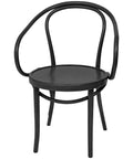 No 9 Bentwood Armchair With Embossed Seat In Black, Viewed From Angle