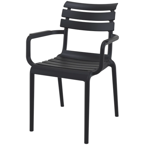 Paris Armchair By Siesta In Black, Viewed From Angle In Front