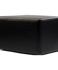 Rectangle Ottoman In Black Vinyl, Viewed From Angle In Front