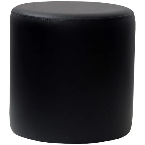 Round Ottoman In Black Vinyl