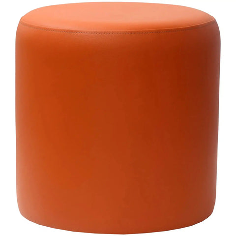 Round Ottoman In Orange Vinyl