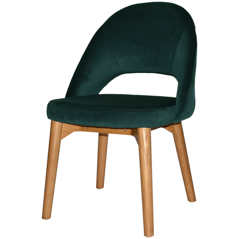 Saffron Chair With Custom Upholstery And Light Oak Timber 4 Leg, Viewed From Front Angle