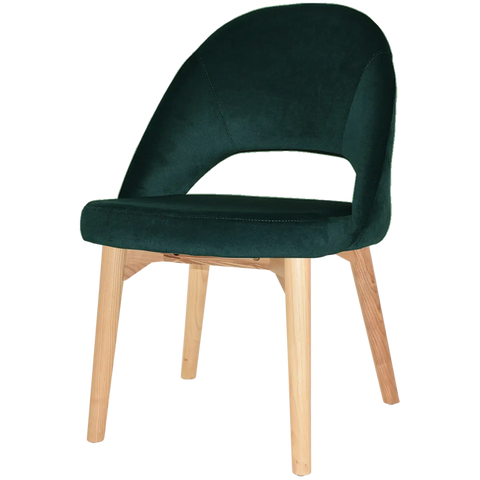 Saffron Chair With Custom Upholstery And Natural Timber 4 Leg, Viewed From Front Angle