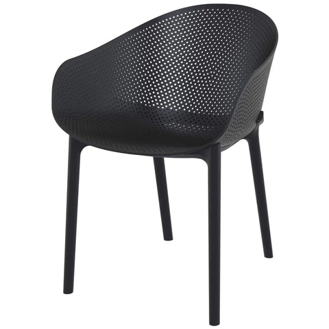 Sky Armchair By Siesta In Black, Viewed From Front On Angle
