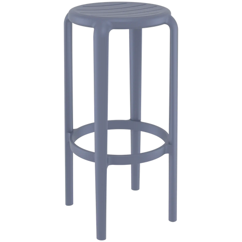 Tom Bar Stool By Siesta Dark Grey, Viewed From Angle In Front